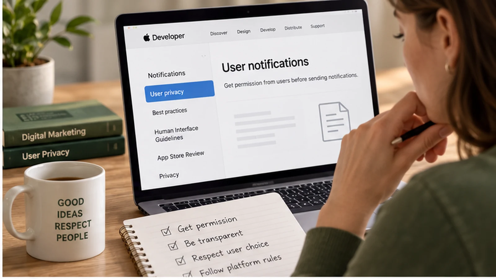 Kontrola pravidel a souhlasu pro notifikace na iOS