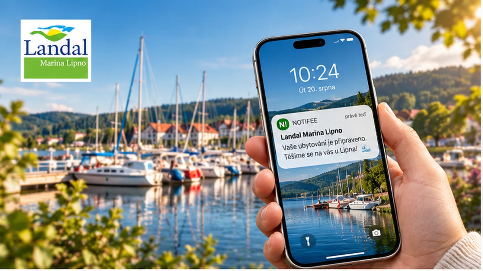 Landal Marina Lipno a telefon s oznámením pro hosty