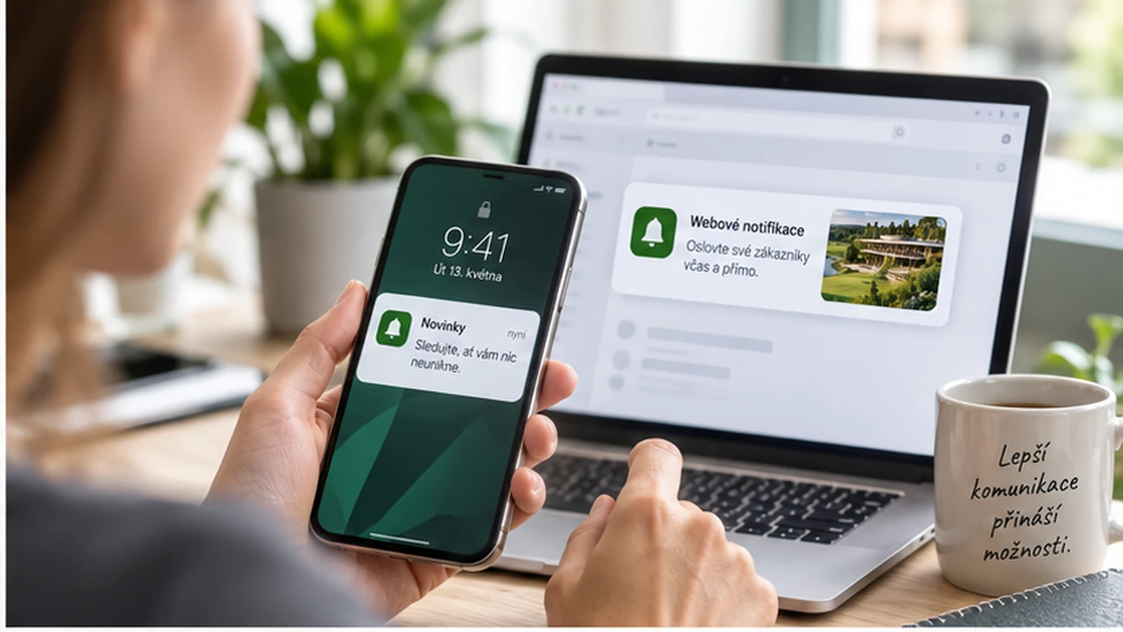 Marketér porovnává komunikaci mobilní aplikace a webových notifikací