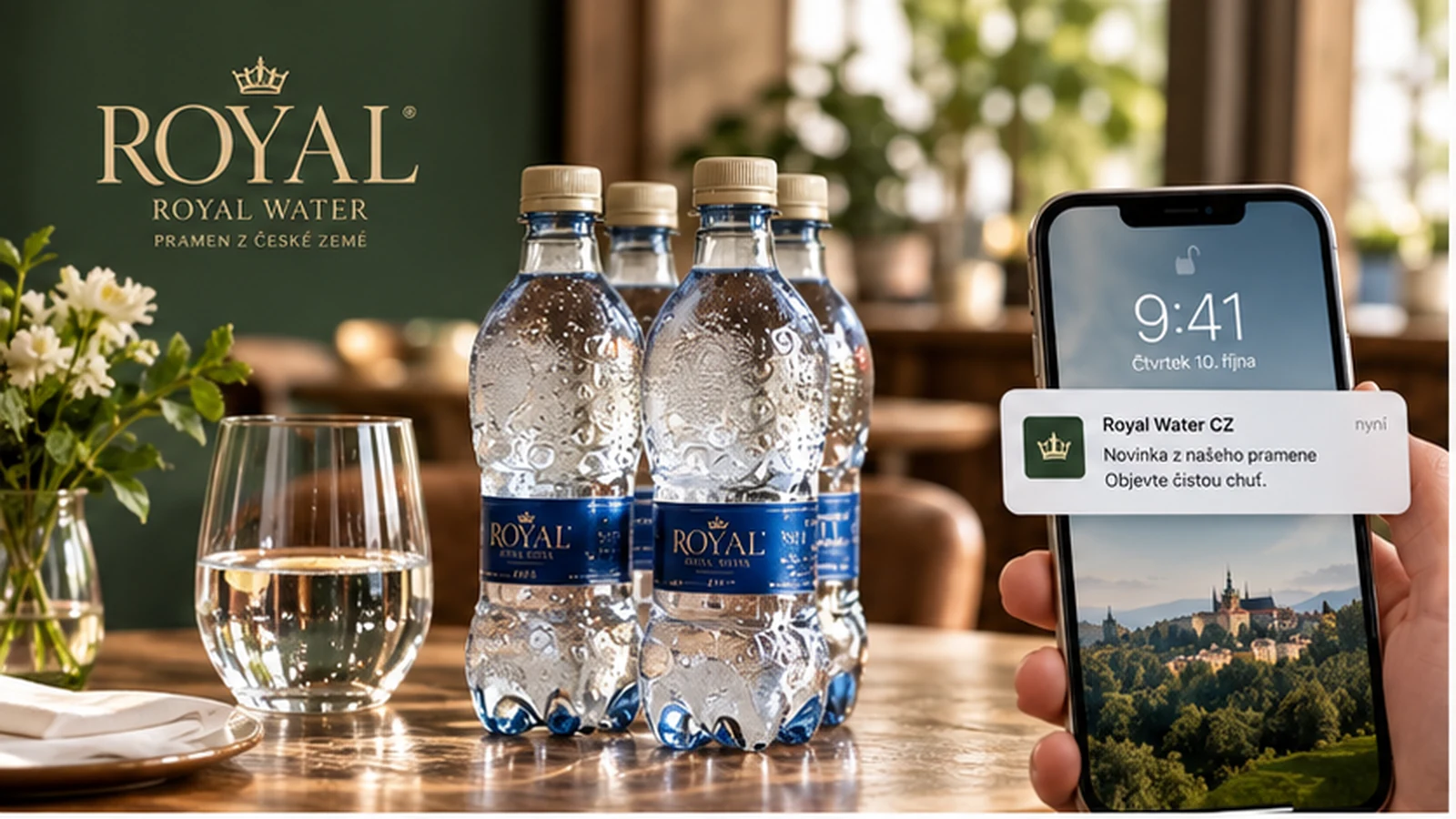 Royal Water CZ a telefon s oznámením o produktové novince