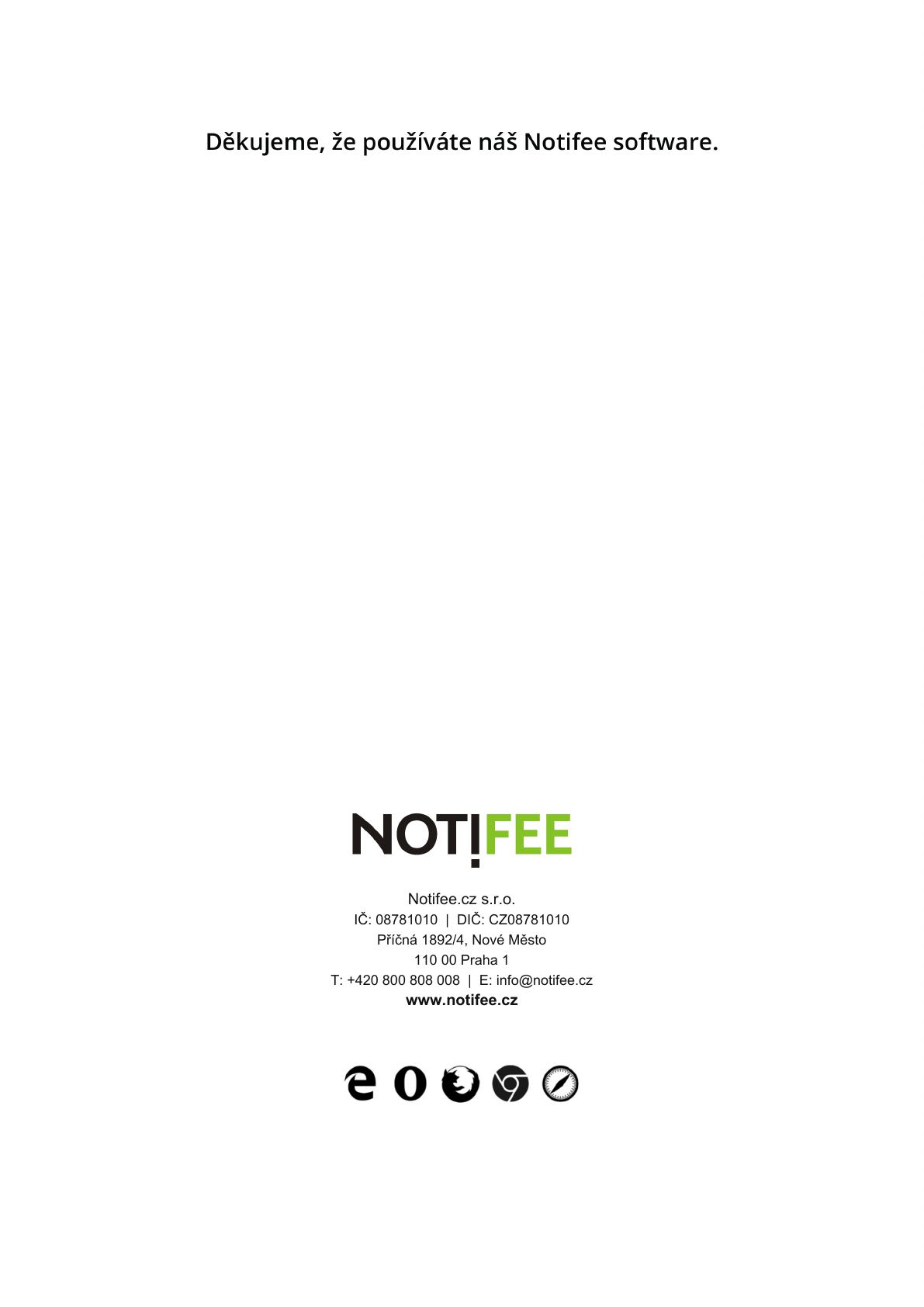 Manuál NOTIFEE, strana 8 z 8